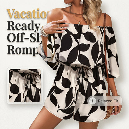 🌊50% OFF 💖Women's Off Shoulder Shorts Jumpsuit