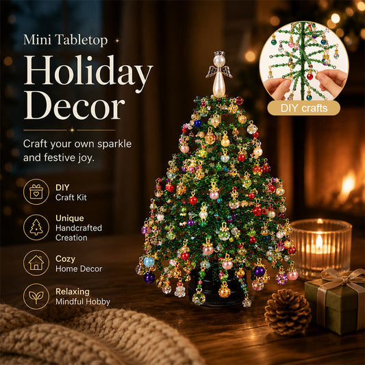 Elegante Mini-Kerstboom met Kralen | Verzamelbare Premium Feestdagen Decoratieset