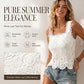 Women's Elegant Square Neck Lace Tank Top