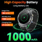 Men's Military Style Smartwatch with 1100mAh Battery, 1.7" AMOLED Display, LED Flashlight, IP68 Waterproof, Fitness Watch with Call Function, 110+ Sports Modes, Heart Rate/Sleep Monitoring, Compatible with iOS and Android