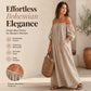 🌸 50% OFF NOW! 🌸Women's Off-Shoulder Maxi Dress Lantern Sleeve Dress