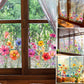 Colorful Floral Bouquet Window Sticker – Vibrant design, easy peel & removable – Perfect for home, cafe & spring decor ✨