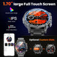 Men's Military Style Smartwatch with 1100mAh Battery, 1.7" AMOLED Display, LED Flashlight, IP68 Waterproof, Fitness Watch with Call Function, 110+ Sports Modes, Heart Rate/Sleep Monitoring, Compatible with iOS and Android