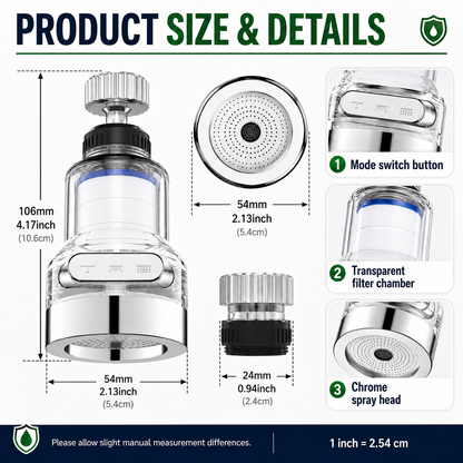 🚰 SAVE 50%! 💧 360° Faucet Filter – 6-Layer Filtration, 3 Spray Modes & Splash-Free Design – Cleaner Water, Effortless Cleaning ✨