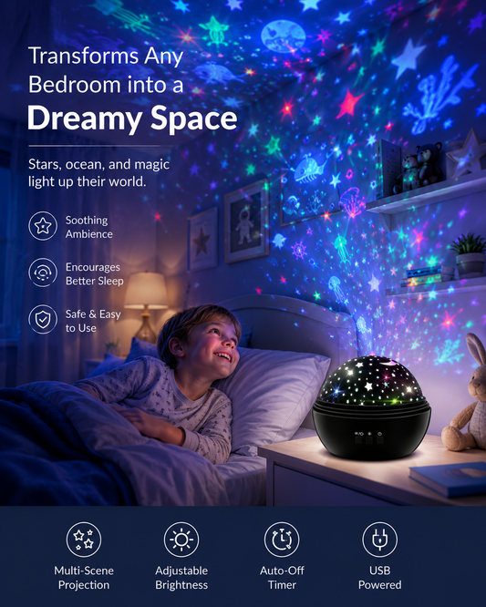 🎉 2026 Sale — Over 45,000 Sold!🌌 2-in-1 Rotating Star Projector Night Lights ✨