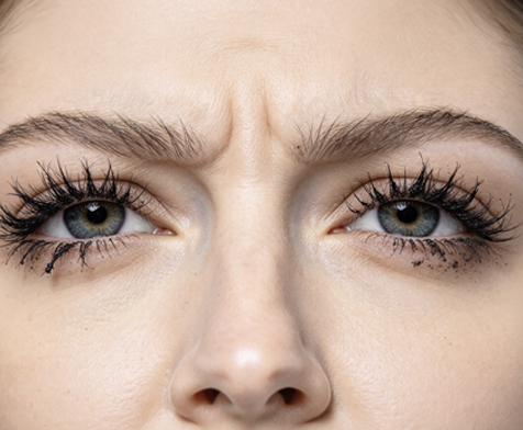 Clumpy, spidery-looking lashes