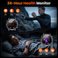 Men's Military Style Smartwatch with 1100mAh Battery, 1.7" AMOLED Display, LED Flashlight, IP68 Waterproof, Fitness Watch with Call Function, 110+ Sports Modes, Heart Rate/Sleep Monitoring, Compatible with iOS and Android