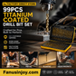🥳2026 HOT SALE🥳💞50K+ SOLD!🛠️🧰 50% OFF! 99‑Piece Titanium Drill Bit Set – 1.5‑10mm full range, HSS titanium‑coated. Drills wood, plastic, PVC & thin metal. A must‑have for every DIYer! ⚡✨