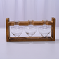 🌿 Rustic Wooden Stand Hydroponic Vases – Soil-Free Plant Growing | Farmhouse Style Décor for Home, Office & Kitchen