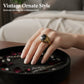⏳Limited-time 50% off💥Vintage Engraved Black Simulated Gemstone Ring