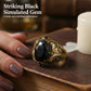 ⏳Limited-time 50% off💥Vintage Engraved Black Simulated Gemstone Ring