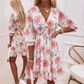 👗 50% OFF NOW! 🌸 Floral V-Neck A-Line Dress – Smocked Waist, Ruffled Hem & Breathable – Summer Ready, Effortlessly Romantic 🏖️