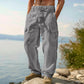 👖 50% OFF NOW! 🌿 Men's Cotton Linen Cargo Pants – Breathable, Relaxed Wide-Leg & Multi-Pocket – Drawstring Waist for Easy Fit ☀️