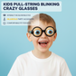 🤪 Buy 1 Get 1 Free! 👓 Kids Crazy Glasses – Pull-String Blinking Eyes, Silly, Fun, Party Favor 🎉
