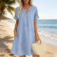 🏖️Summer Hot Sale 60% OFF🏝️👗Women's V-Neck Tunic Dress – Relaxed Fit, Pockets & Breathable