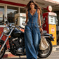 👖 LIMITED-TIME 50% OFF! ✨ Women's Denim Jumpsuit – Sleeveless, V-Neck, Wide-Leg 💫