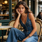 👖 LIMITED-TIME 50% OFF! ✨ Women's Denim Jumpsuit – Sleeveless, V-Neck, Wide-Leg 💫