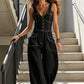 👖 LIMITED-TIME 50% OFF! ✨ Women's Denim Jumpsuit – Sleeveless, V-Neck, Wide-Leg 💫