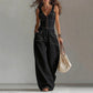 👖 LIMITED-TIME 50% OFF! ✨ Women's Denim Jumpsuit – Sleeveless, V-Neck, Wide-Leg 💫