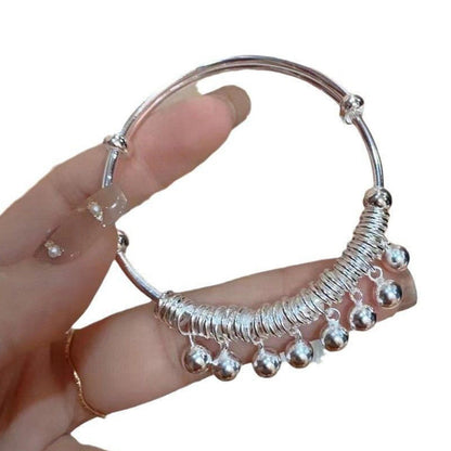 ⏳Time-Limited Special⏰Adjustable Silver Bell Charm Bangle Bracelet