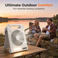 🌞 LIMITED-TIME 50% OFF! ✨ Solar-Powered Outdoor Fan – Rechargeable, Ultra-Quiet, with LED Light 💡