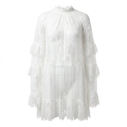 Elegant Hollow-Out Lace Dress