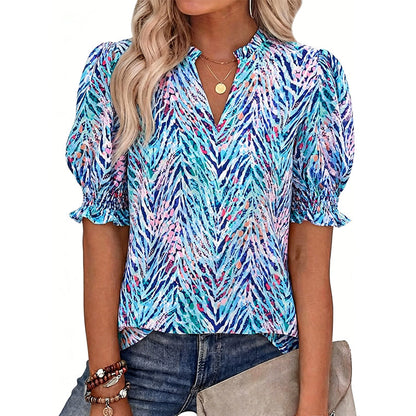 👚 50% OFF NOW! 🌸 Women's Casual Floral Shirt – Short Sleeve, Lightweight & Spring Ready – Breathable, Easy Care, Everyday Charm ☁️