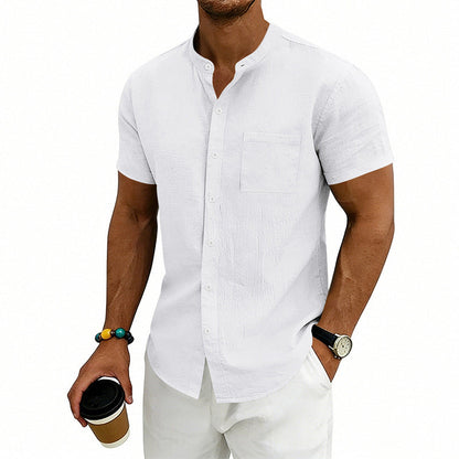 👕 LIMITED-TIME 50% OFF! ✨ Men's Loose Fit Short Sleeve Shirt – Solid, Breathable, Everyday Comfort ☀️