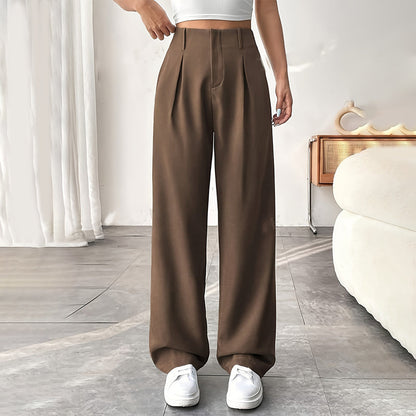 📢📢50% OFF !! ⏰ Women's High Waist Wide-Leg Pants – Belt Loops, Hidden Zipper, Flowing Fit 🌟