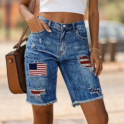Summer Street Style Frayed Hem Jean Shorts