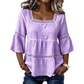 Elegant Square Neck Summer Blouse