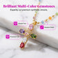 Women's Colorful Zircon Cross Pendant Necklace