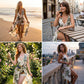 Elegant V-Neck Beach Skort Dress