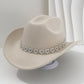 Women's Rhinestone Heart Cowboy Hat Elegant French Jazz Fedora