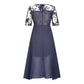 Floral Embroidery Midi Dress – Flowy & Elegant Scoop Neck🌸