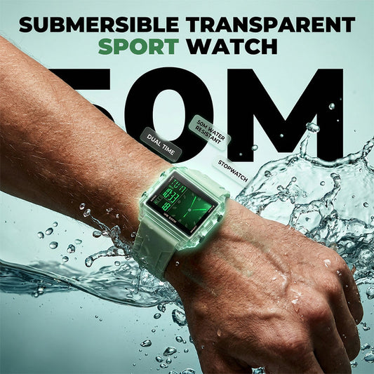 📢📢50% OFF !! ⏰Waterproof Transparent Digital Watch