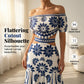 📢📢40% OFF !! ⏰Women’s Off-the-Shoulder Waist Cutout Daisy Printed Resort Dress