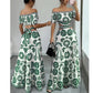📢📢40% OFF !! ⏰Women’s Off-the-Shoulder Waist Cutout Daisy Printed Resort Dress
