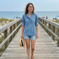 Women's Plaid Ruffle Collar Puff Sleeve Top