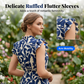 📢📢40% OFF !! ⏰Women’s Summer Ruffled Flutter Sleeve Tie Waist Floral Midi Dress