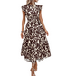 📢📢40% OFF !! ⏰Women’s Summer Ruffled Flutter Sleeve Tie Waist Floral Midi Dress