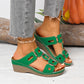 Women's Retro Hollow Wedge Slide Sandals