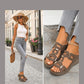 Women's Retro Hollow Wedge Slide Sandals