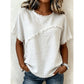 👚 LIMITED-TIME 50% OFF! 💥 Women's Summer Top with Raw Edge Paneling – Round Neck, Relaxed Fit, Edgy ✨