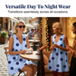 Women's Sleeveless U-Neck Polka Dot Mini Dress with Pockets