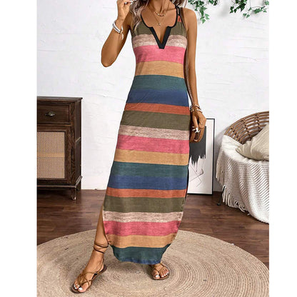 Women’s Breathable Comfort Striped Maxi Dress
