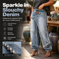Women's Rhinestone Wide Leg Jeans