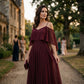 👗Women’s Elegant Cold Shoulder Flowing Maxi Dress