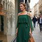 👗Women’s Elegant Cold Shoulder Flowing Maxi Dress