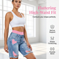 🩳 LIMITED-TIME 50% OFF! 💥 Women's Distressed Denim Shorts with Colorful Leggings Set – High-Stretch, Layered, High-Waist ✨